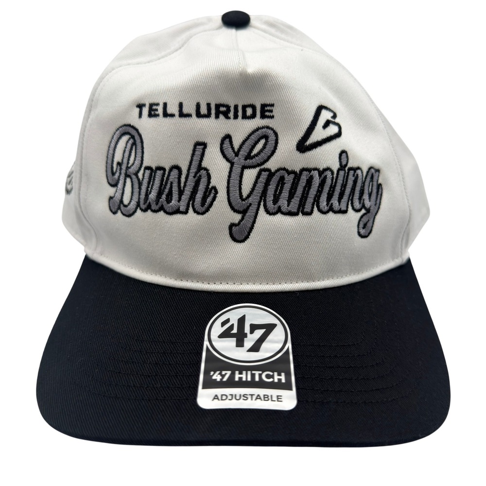47 Brand Barstool Sports Telluride Bush Gaming Hitch Snapback Hat White Black